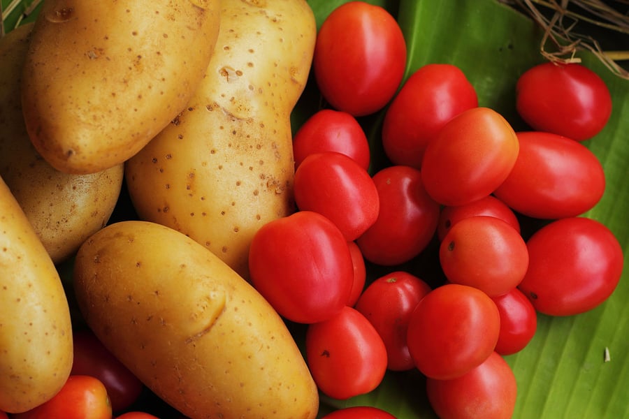 Fresh Vegetables - Potatoes, Tomatoes.