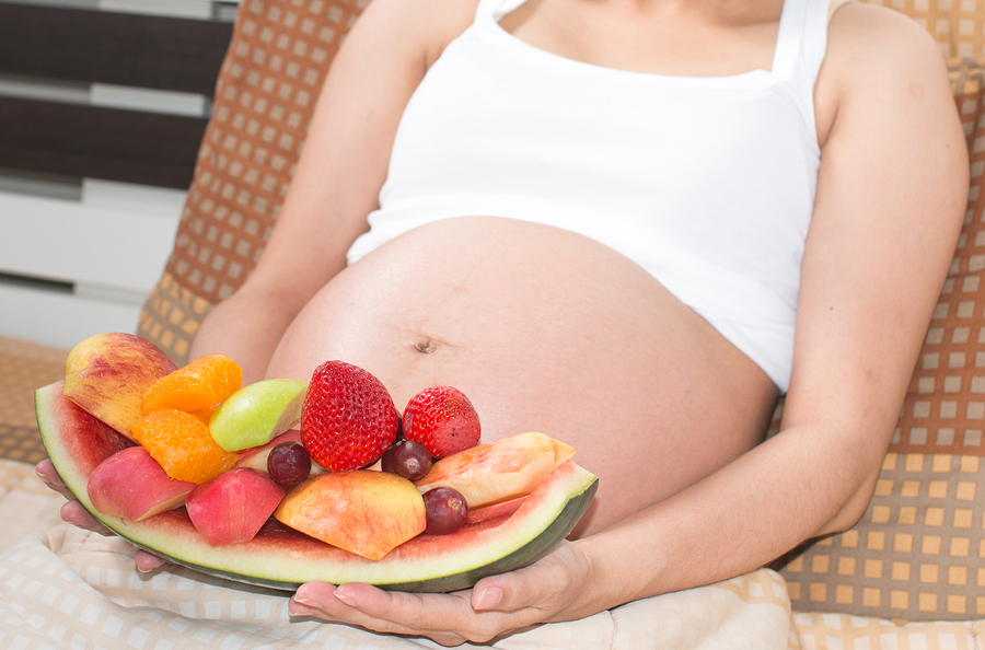 Portrait Of Asian Pregnant Women With Fresh Tasty Sweet Fruits D