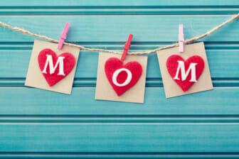 Mothers day message on felt hearts