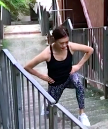 Stay active with stair lunge