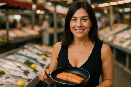 Woman in fish market