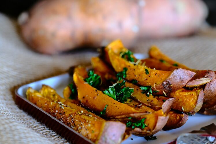 sliced sweet potatoes