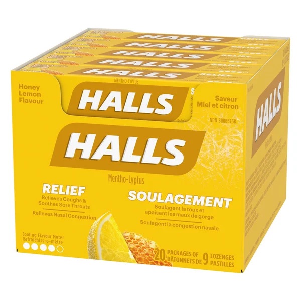 Halls Cough Drops Honey Lemon