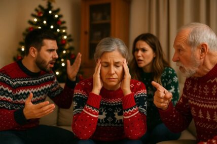 Family arguing at Christmas