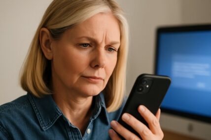 Woman looking at screen