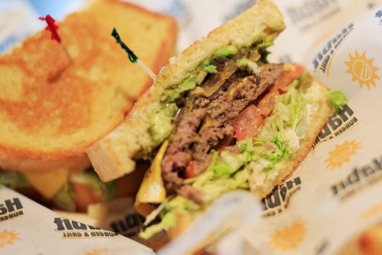 Fast food burger. 