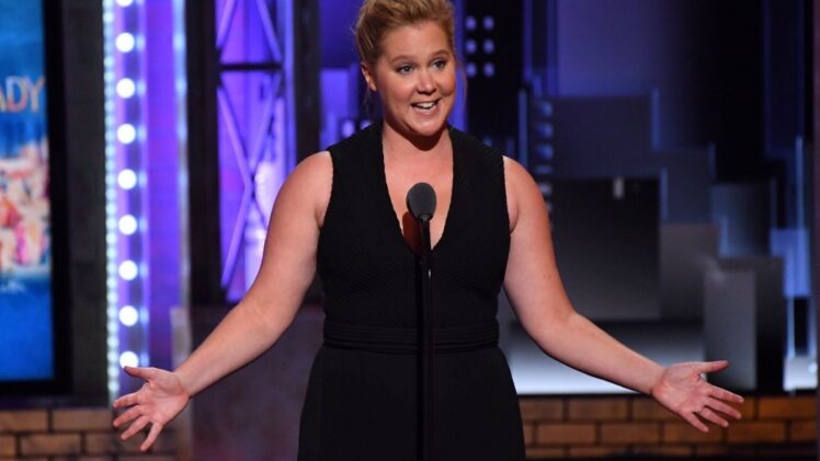 Amy Schumer introduces a performance from the musical My Fair Lady at the 72nd Tony Awards