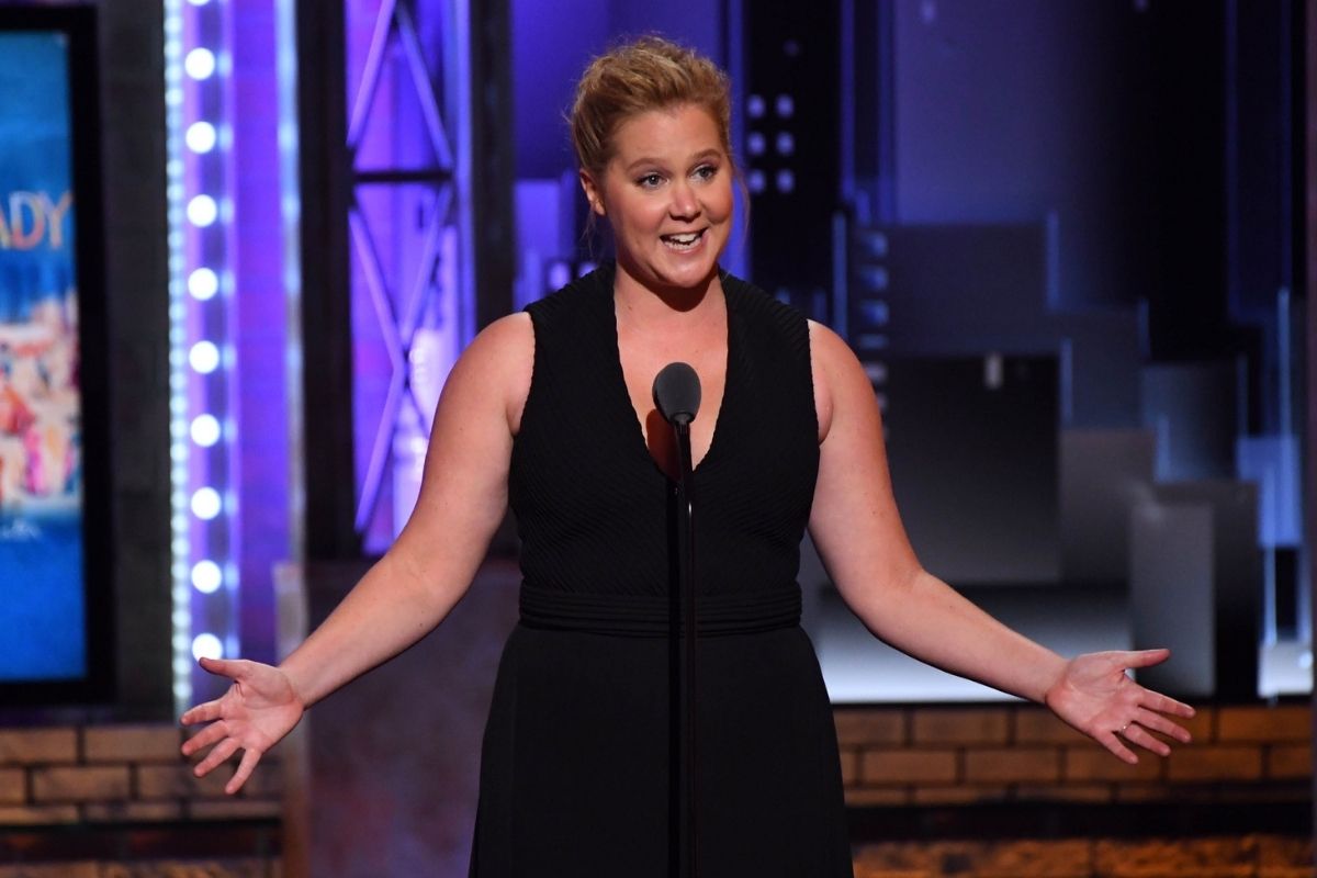 Amy Schumer introduces a performance from the musical My Fair Lady at the 72nd Tony Awards